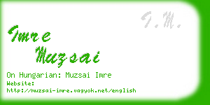 imre muzsai business card